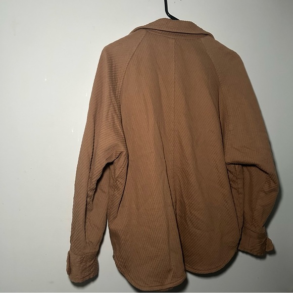 Free People Remi Brown Dolman Sleeve Oversized Utility Barn Coat Shirt Jacket XS - Picture 15 of 16